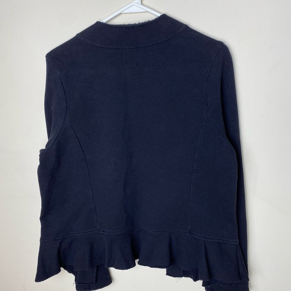 SALE Anthropology Dolan Left Coast Open Front Peplum Blazer Size M Knit Black - Picture 2 of 10